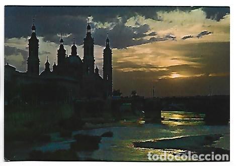 Postales: PUESTA DE SOL EN EL RIO EBRO.- ZARAGOZA