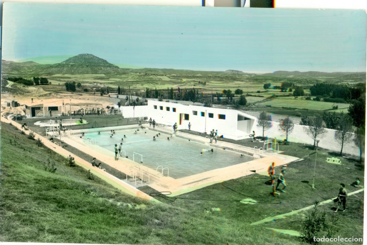 Postales: ZARAGOZA. LUNA. PISCINA MUNICIPAL. ESCRITA EN 1972.