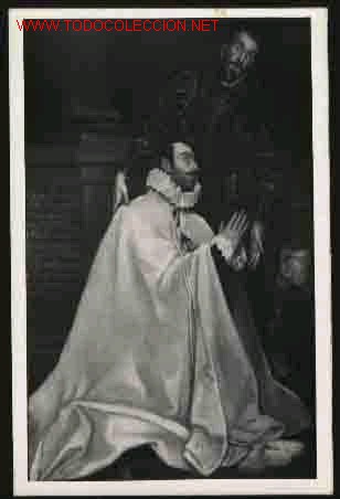 Postales: GRECO: UN SANTIAGUISTA Y SAN LUIS REY DE FRANCIA. MUSEO DEL PRADO
