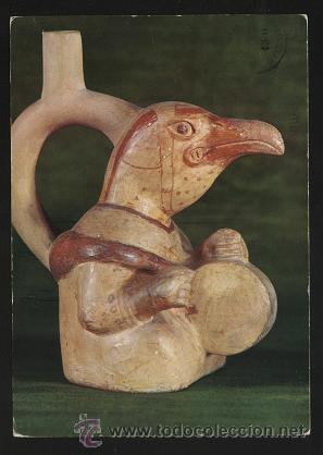 Postales: postal - Cer&aacute;mica Mochica, Per&uacute; ( Museo del Am&eacute;rica-Madrid ) escrita y circulada en 1977
