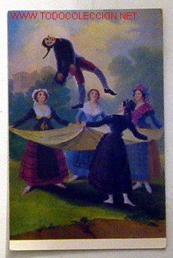 Postales: MUSEO DEL PRADO-EL PELELE.CARTON PARA TAPIZ.GOYA.No circulada,a&ntilde;o 1958.