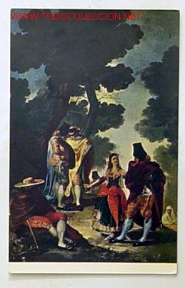 Postales: MUSEO DEL PRADO-LA MAJA Y LOS EMBOZADOS (CARTON PARA TAPIZ).GOYA.No circulada,a&ntilde;o 1959.