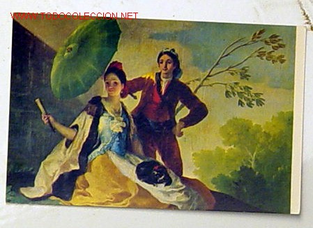 Postales: MUSEO DEL PRADO-EL QUITASOL.GOYA.No circulada,a&ntilde;o 1958.