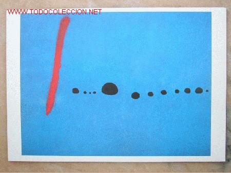 Postales: POSTAL CUADRO JOAN MIR&Oacute;:BLUEII,1961 - Foto 1