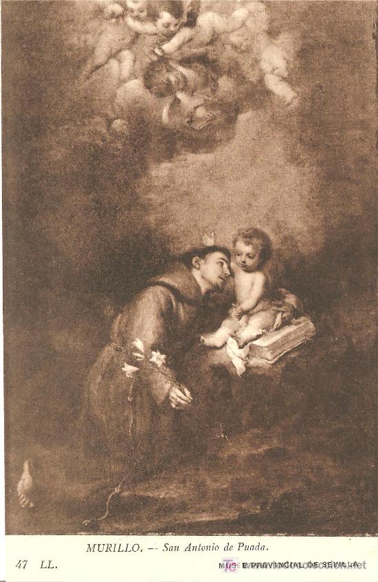 Postales: SAN ANTONIO DE PADUA, MURILLO, MUSEO PROVINCIAL DE SEVILLA - 47 LL.