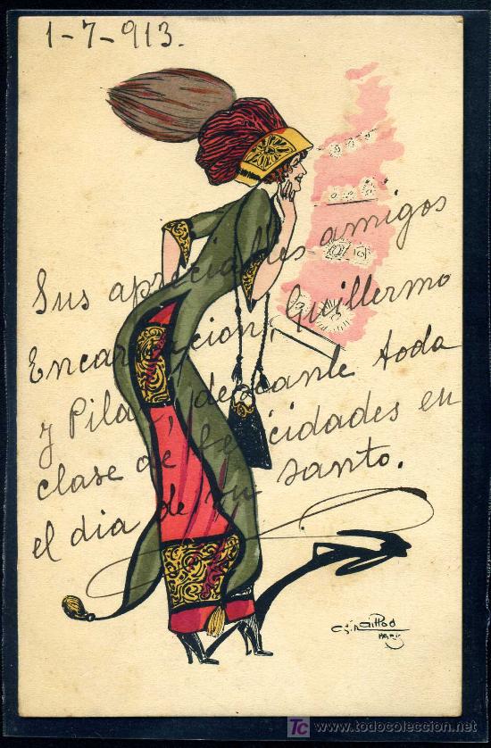 Postales: Postal Artistica. Paris Serie 127. - Foto 1