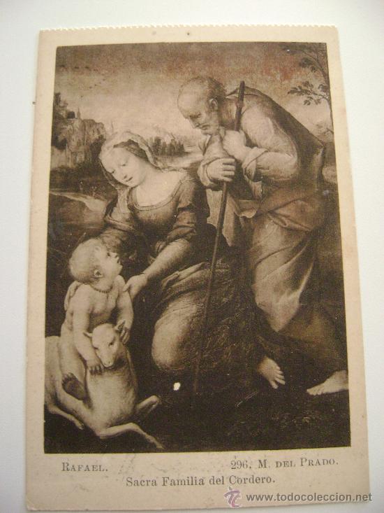 Postales: MUSEO DEL PRADO.SACRA FAMILIA DEL CORDERO.RAFAEL.22033
