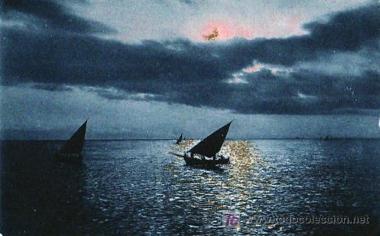 Postales: Tarjeta Postal - Veleros al atardecer - Foto 1