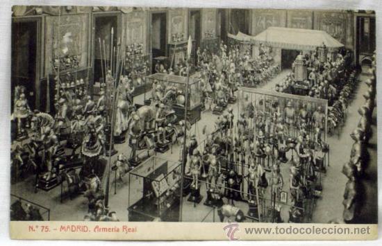 Postales: Postal Armer&iacute;a Palacio Real de Madrid Interior armer&iacute;a a&ntilde;os 30