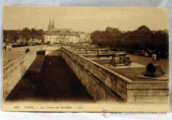 Postais: Postal ca&ntilde;ones Hotel des Invalides Les canons des Invalides Par&iacute;s a&ntilde;os 30