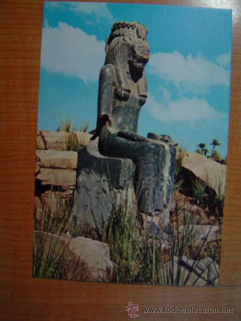 Postales: POSTAL TEBAS ESTATUA DE SEKHMET EN EL TEMPLO DE MUT, SIN CIRCULAR - Foto 1
