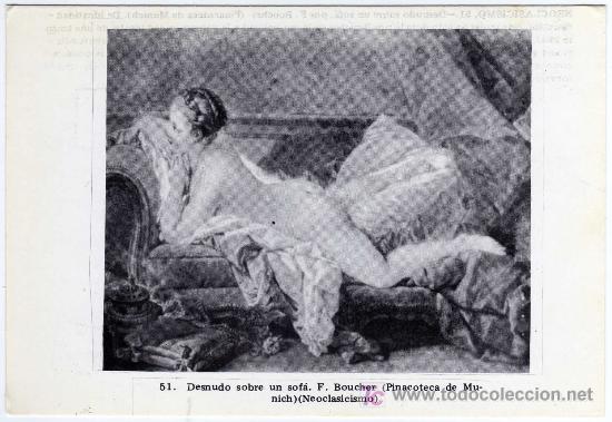Postais: POSTAL ARTE - NEOCLASICISMO - 51.DESNUDO SOBRE UN SOFA - FRANCOIS BOUCHER (PINTOR FRANCES)