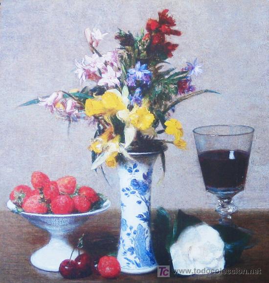 Postales: POSTAL GRAN TAMA&Ntilde;O: 'NATURALEZA MUERTA DE COMPROMISO...' DE FANTIN-LATOUR, SIN CIRCULAR, AGOTADA