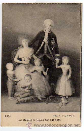 Postales: MUSEO DEL PRADO N.739 Los Duques de Osuna con sus hijos - circulada en 1914