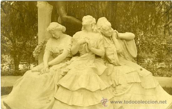 Postales: POSTAL FOTOGRAFICA MONUMENTO A BECQUER DETALLE