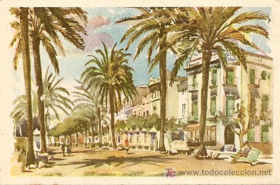 Postales: PASEO DE LAS PALMERAS (SITGES) DE LLOVERAS - Foto 1