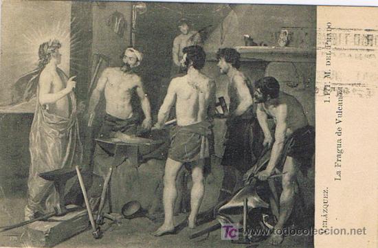 Postales: TARJETA POSTAL, N&ordm; 1171, LA FRAGUA DE VULCANO, MUSEO DEL PRADO, VEL&Aacute;ZQUEZ