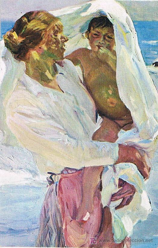 Postales: TARJETA POSTAL, DESPU&Eacute;S DEL BA&Ntilde;O, SOROLLA