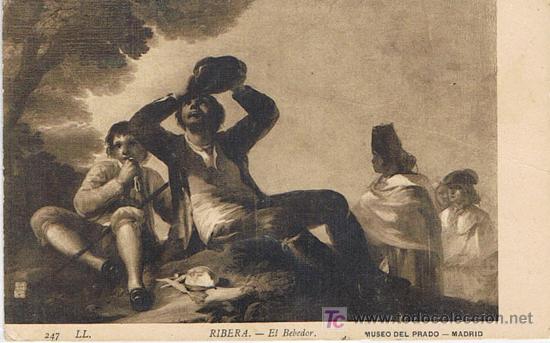 Postales: TARJETA POSTAL, N&ordm; 247, EL BEBEDOR, MUSEO DEL PRADO, RIBERA