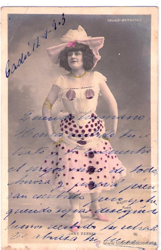 Cartoline: TARJETA POSTAL. ACTRIZ JANE DERVAL WALERY PARIS