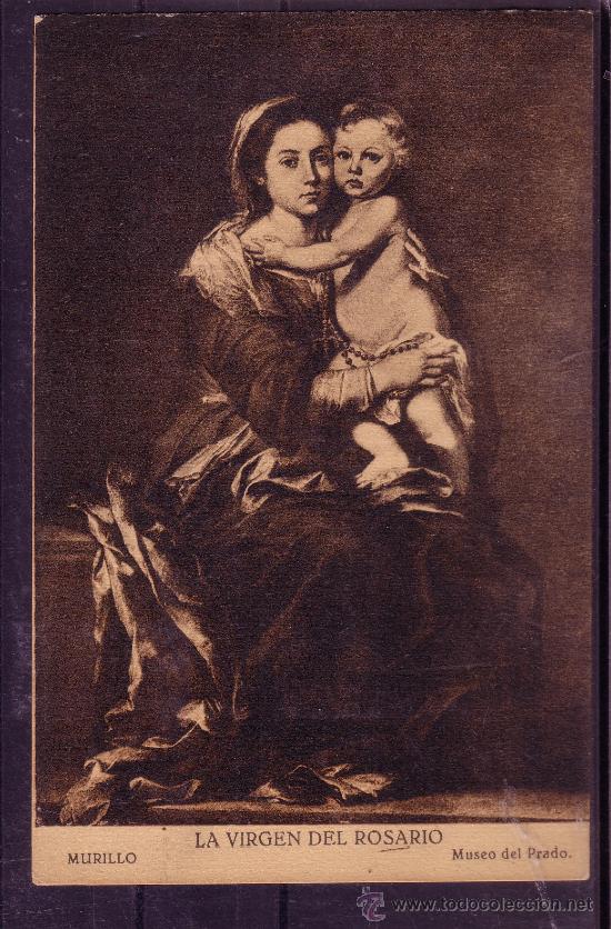 Postales: LA VIRGEN DEL ROSARIO - MURILLO - Foto 1
