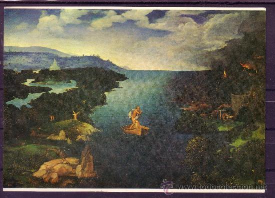 Postales: PATINIR - MUSEO DEL PRADO - N&ordm; 77 - EL PASO DE LA LAGUNA ESTIGIA