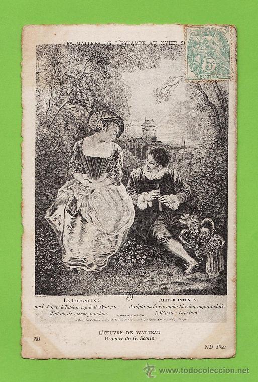 Postales: postal antigua - col. maestrs de la pintura siglo xviii - watteau - ed. francesa - circulada en 1906
