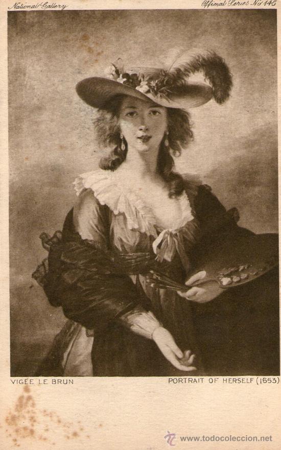 Postcards: Postal VIGEE LE BRUN - PORTRAIT OF HERSELF * RETRATO DE SI MISMA * NATIONAL GALLERY Serie oficial