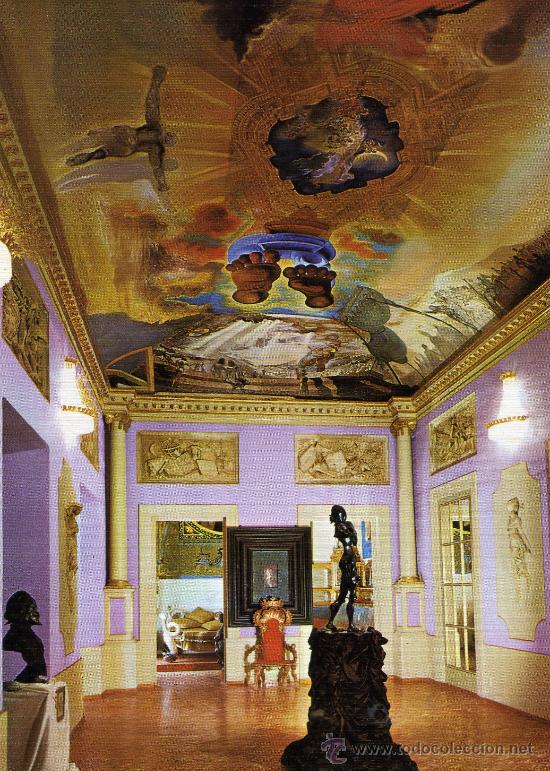 Postales: SAL&Oacute;N NOBLE TECHO EL PALAU DEL VENT EN EL CENTRO ESCULTURA DE DAL&Iacute; HOMENAJE A NEWTON