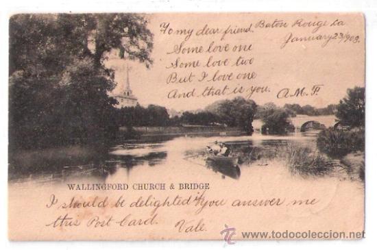 Postais: TARJETA POSTAL DE RAPHAEL TUCK & SONS. VIEW. POSTCARD SERIES 525 IV. WALLINGFORD CHURCH & BRIDGE.