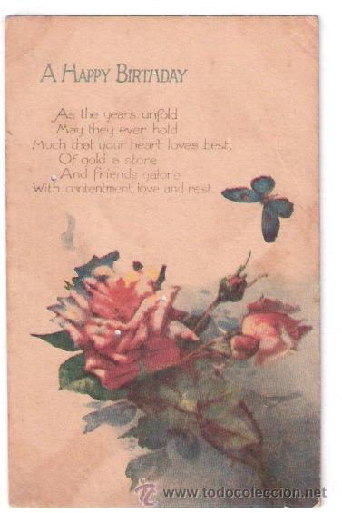 Postales: TARJETA POSTAL DE RAPHAEL TUCK & SONS. WATER COLOUR. POSTCARD 1609. A HAPPY BIRTHDAY.