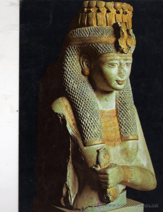 Postales: MUSEO DE EL CAIRO BUSTO DE UNA PRINCESA ESCRITA CIRCULADA SELLO - Foto 1