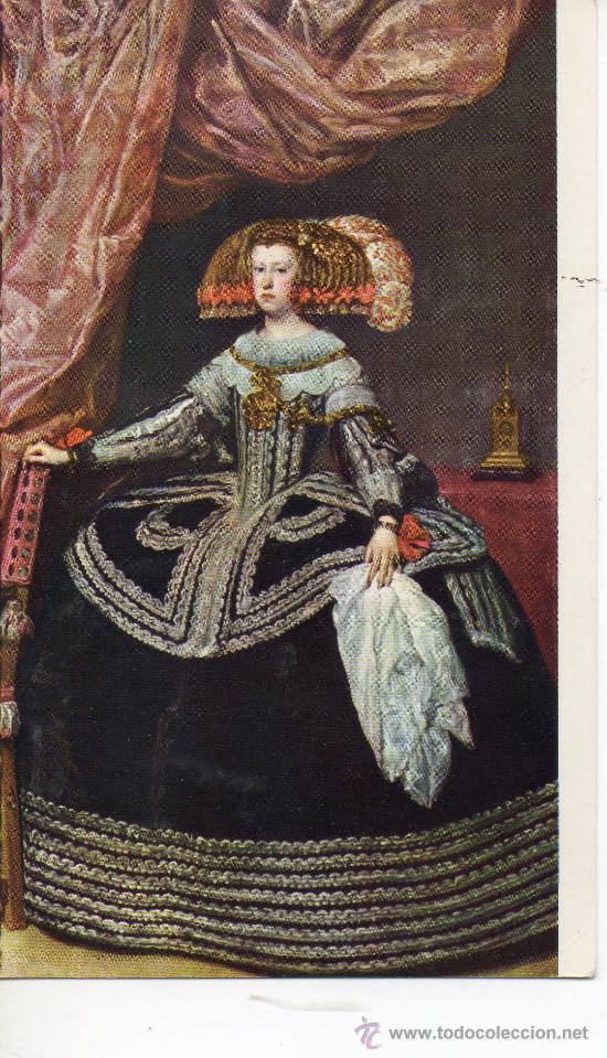 Postales: REINA MARIANA DE AUSTRIA . VELAZQUEZ ,MUSEO DEL PRADO .E.A .OFFO .