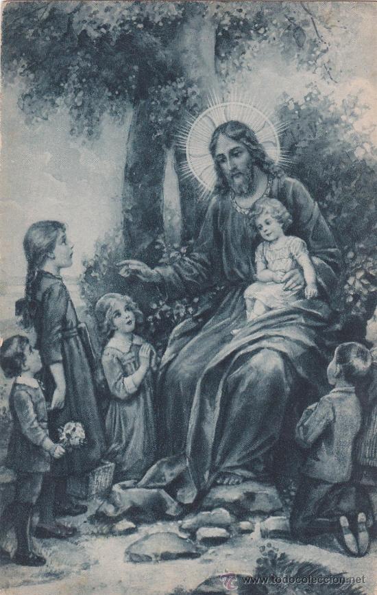 Postales: Jes&uacute;s con los ni&ntilde;os (sin circular) - Foto 1