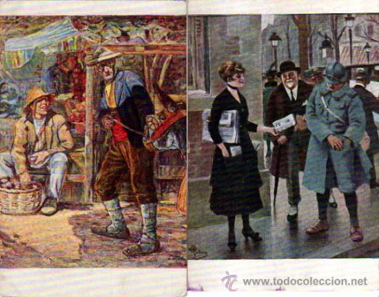 Cartoline: 2 antiguas postales de pinturas. No circuladas