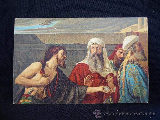 Postais: Postal Art&iacute;stica. Los contritos de Judas Iscariote. Stengel & Co.