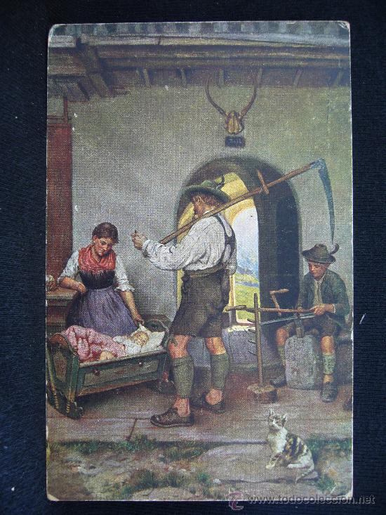 Postais: Postal 357. Galerie M&uuml;nchner Meister Gem&auml;lde. Emil rau. Stammhalter. A&ntilde;o 1918.