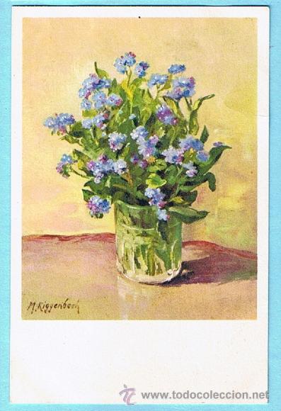Postcards: JARRON CON FLORES. M. RIGGENBOCK. EDITION STEHLI N&ordm; 984. SUIZA, A&Ntilde;OS 40