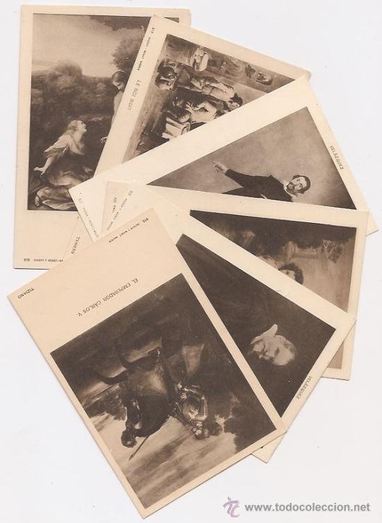 Postkarten: 6 postales de pintura. Hauser y Menet. Dorso sin dividir