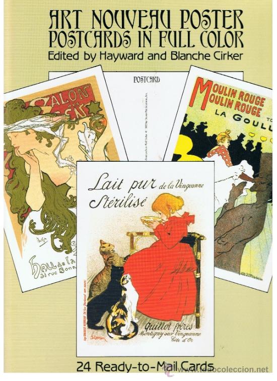 Postales: ART NOUVEAU POSTER POSTTCARDS IN FULL COLOR. 24 Ready to Mail Cards