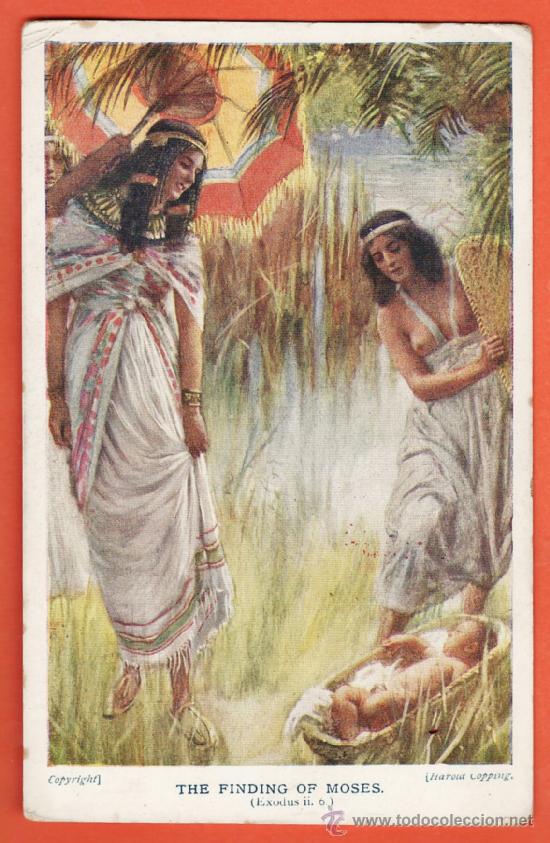 Postales: postal - the finding of moises / exodus - handley c.g.moule - ed. inglesa - nueva - a&ntilde;o 20