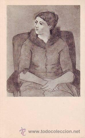 Postkarten: PORTRAIT OF MADAME PICASSO. Chester Dale Collection (Loan). National gallery of Art. PICASSO