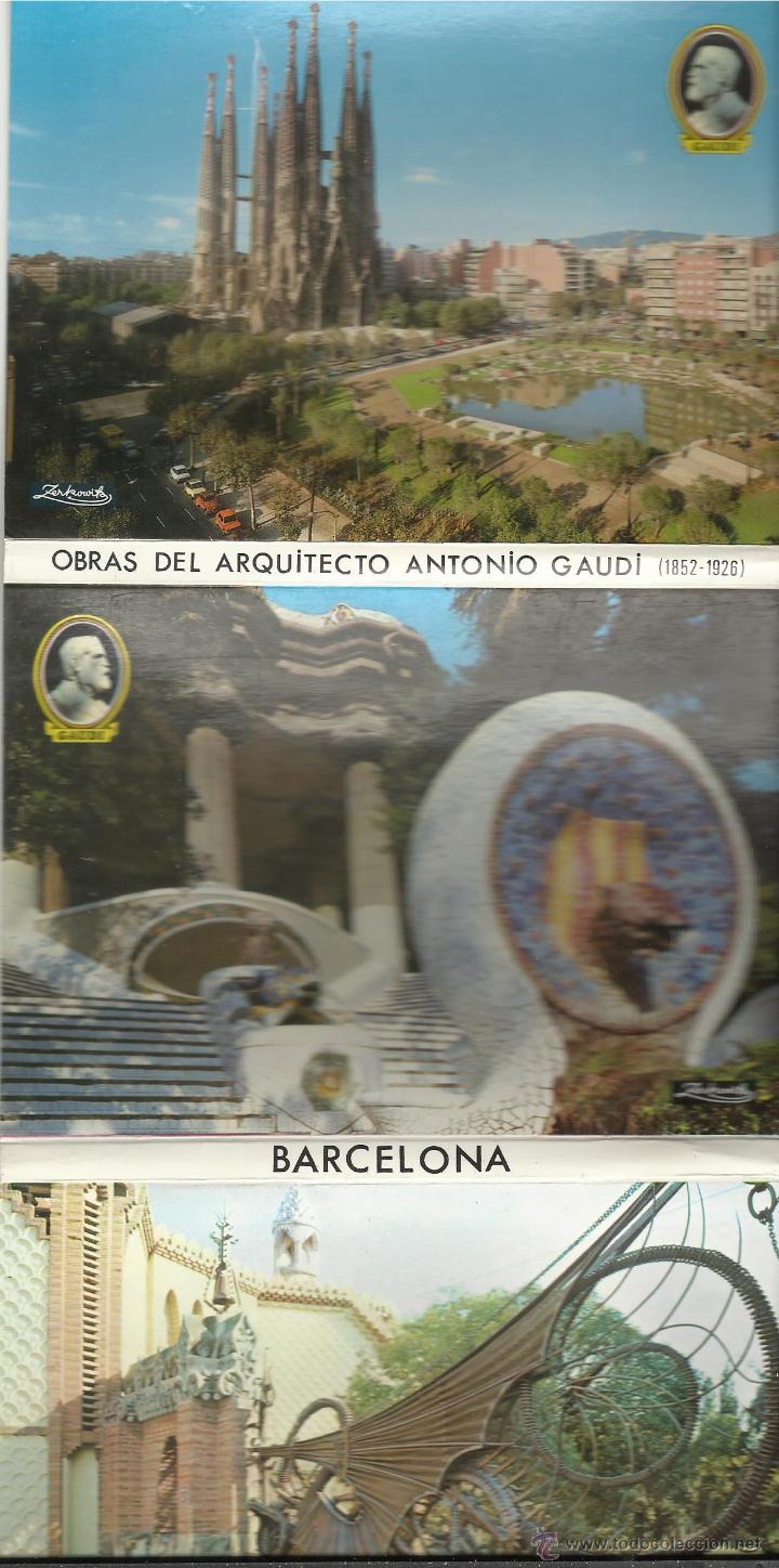 Postales: TIRA DE 12 POSTALES DE  LAS OBRAS DEL ARQUITECTO GAUDI 1852/1926