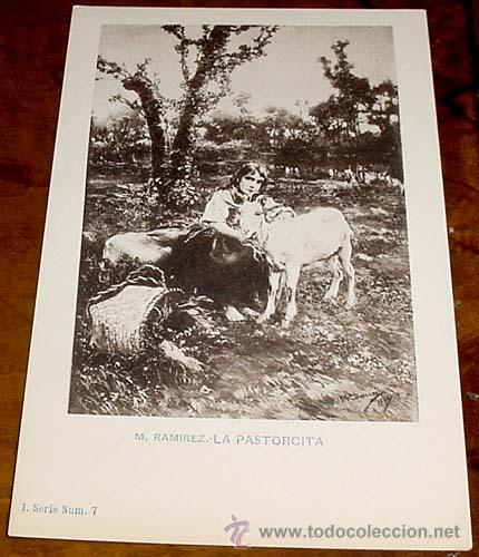 Postales: ANTIGUA POSTAL DE M. RAMIREZ - LA PASTORCITA - ED. H. M. MADRID - NO CIRCULADA - SIN DIVIDIR.