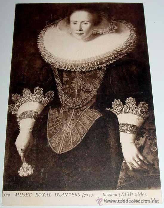 Postales: ANTIGUA POSTAL DEL RETRATO DE MUJER . DESCONOCIDO SIGLO XVII - SIN CIRCULAR