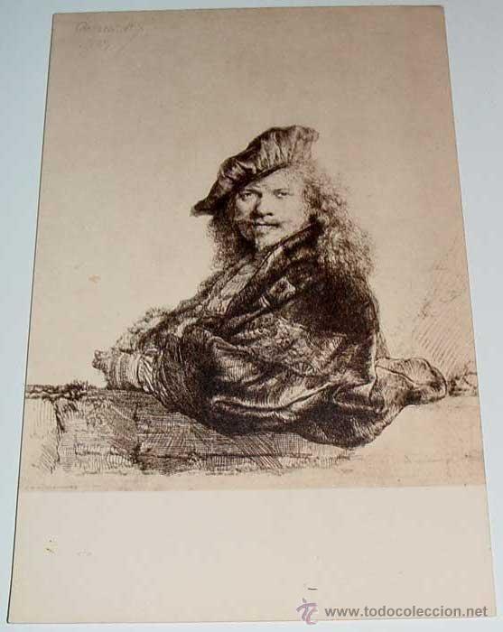 Postales: ANTIGUA POSTAL CON RETRATO DE EL PINTOR REMBRANDT VAN RIJN - SIN CIRCULAR