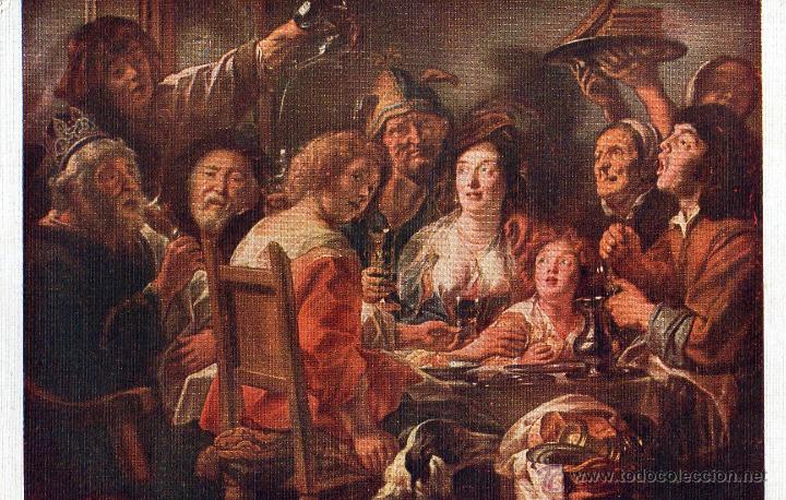 Postales: jacob jordaens, bebe el rey, museo del louvre - Foto 1