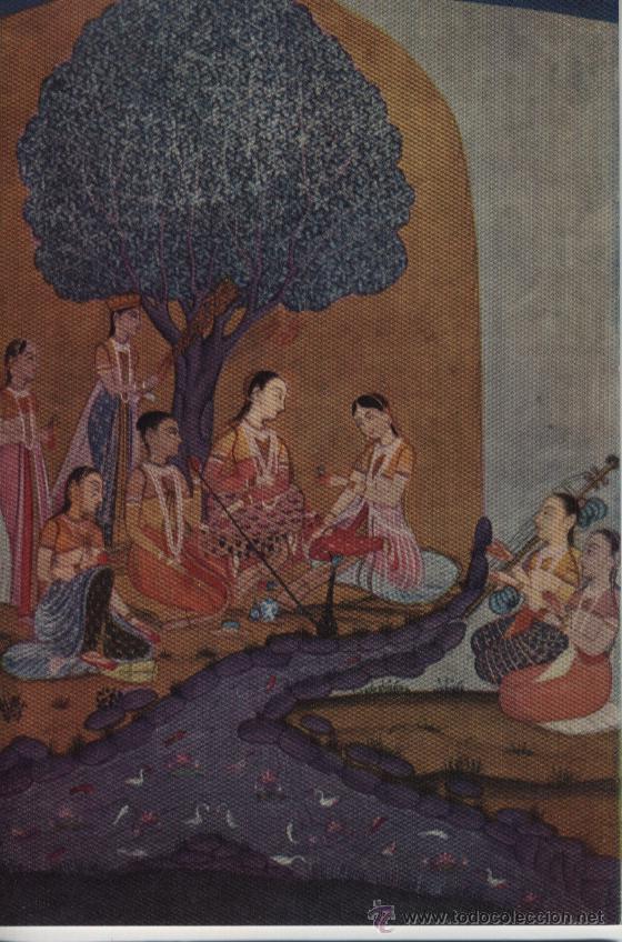 Postais: Postal Gulruckh Banu picnicing with friends Golconda School Early 18th century A.D.
