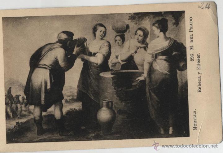 Postales: * MURILLO * MUSEO DEL PRADO * Postal 996: Rebeca y Eliezer - Foto 1