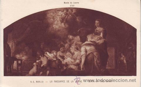 Postkarten: B.E. MURILLO: LA NAISSANCE DE LA VIERGE. BIRTH OF THE VIRGIN. Mus&eacute;e du Louvre.